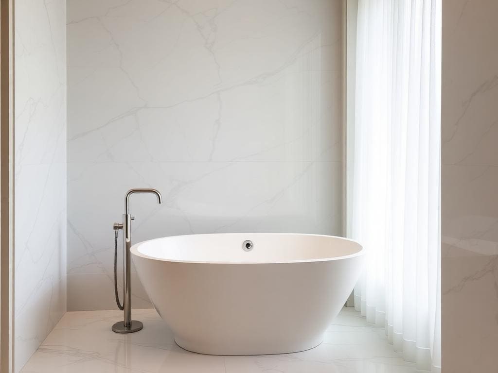 Luxury bathroom renovation with marble finishes in Narberth, PA